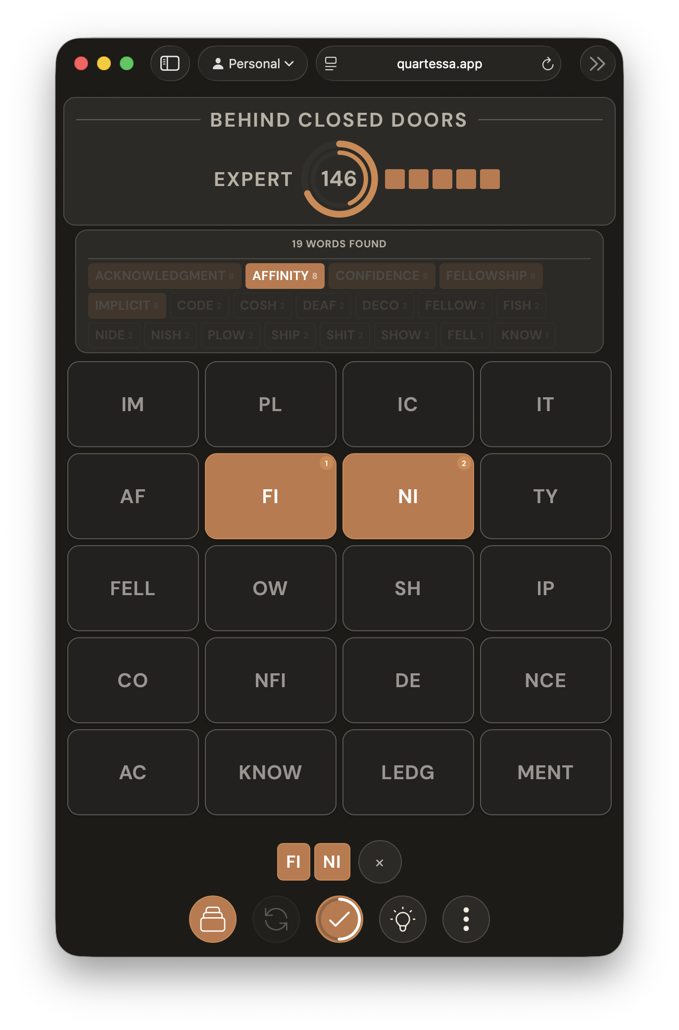 Mid-solve, dark theme